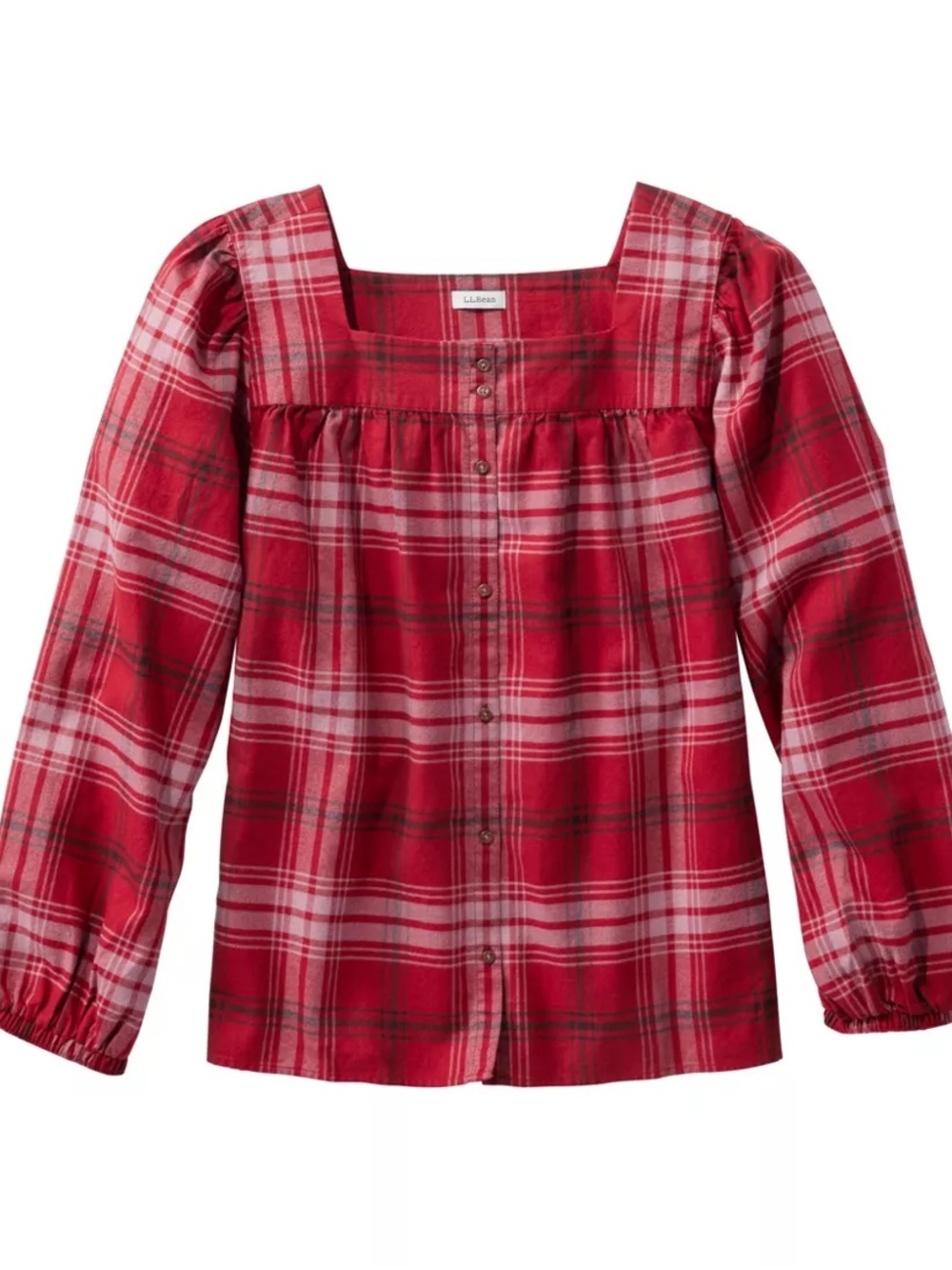 LLbeanWomen's Whisperweight Flannel Shirt, Squareneck
